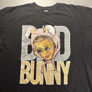 Bad Bunny Graphic T-Shirt‎ Size M Black Tee